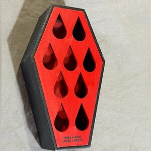 Makeup A Murder Red and Black Coffin Shaped Display Case